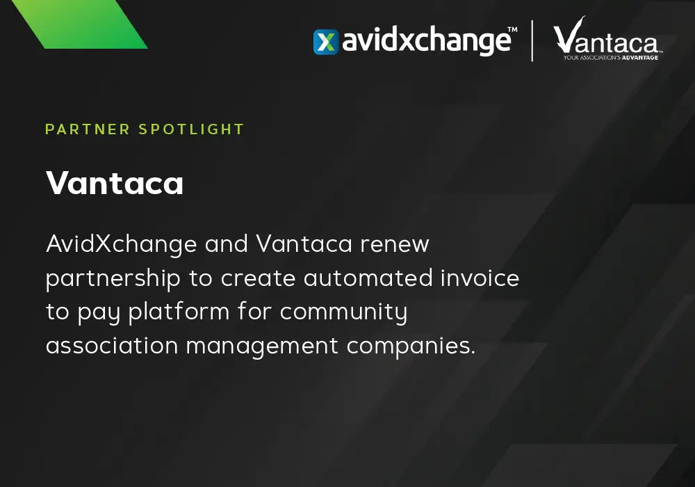 AvidXchange Renews Partnership with Vantaca