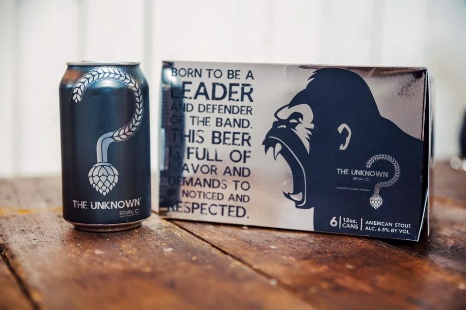 Unknown Brewery beer can and table sign