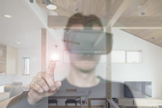 man wearing VR headset