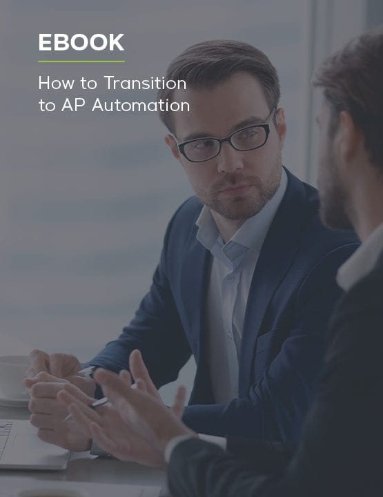 photo of businessman with text overlay, "how to transition to AP automation"