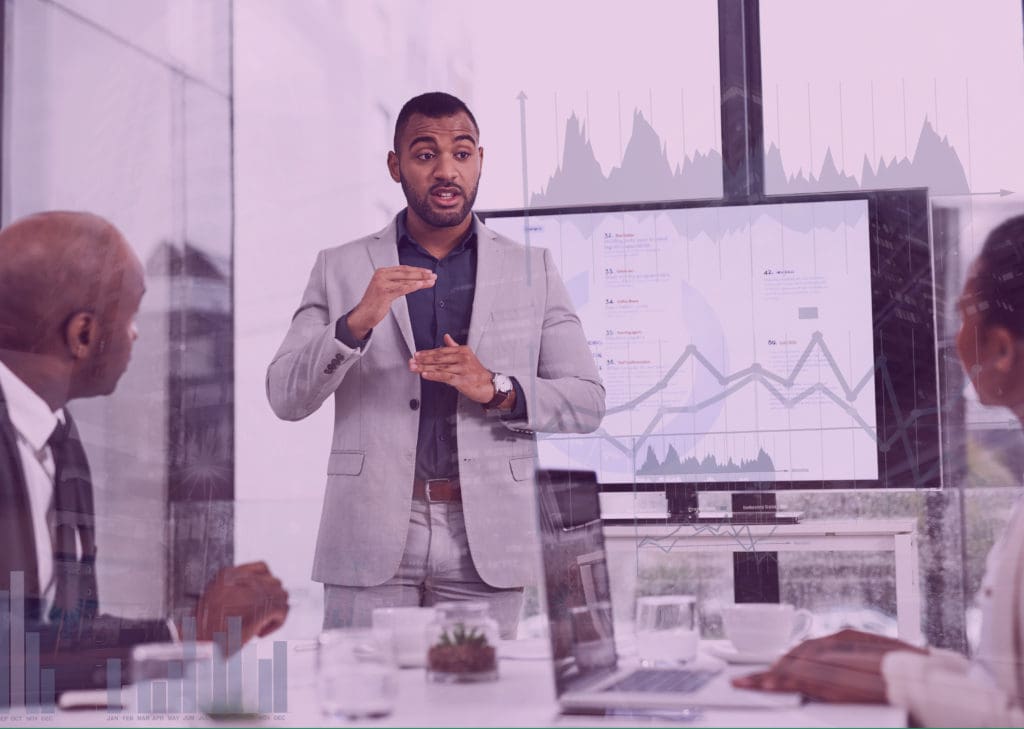 Young professional uses financial storytelling skills