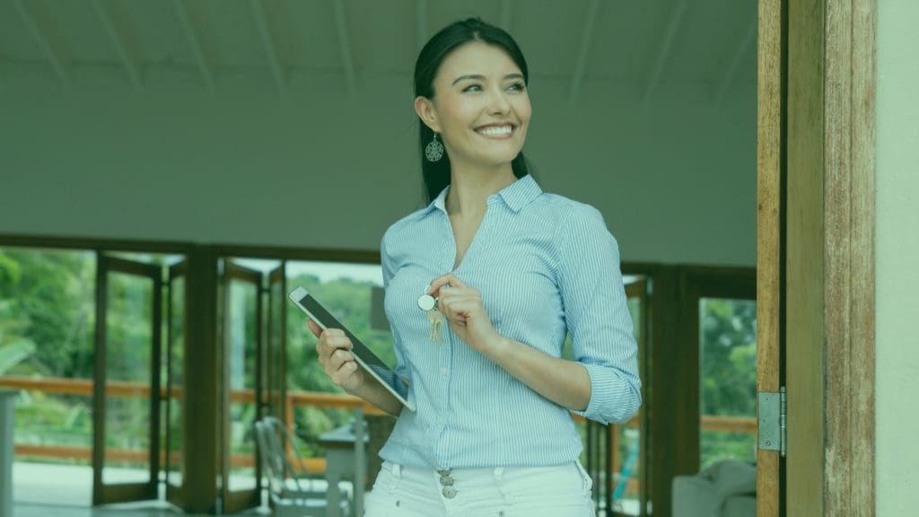 A realtor showing a property