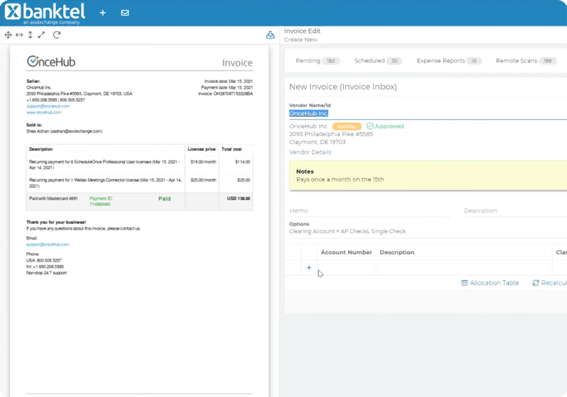 AvidAscend product user interface
