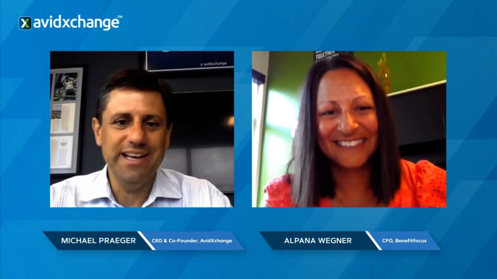 Screenshot of video call between Mike Praeger and Alpana Wegner.