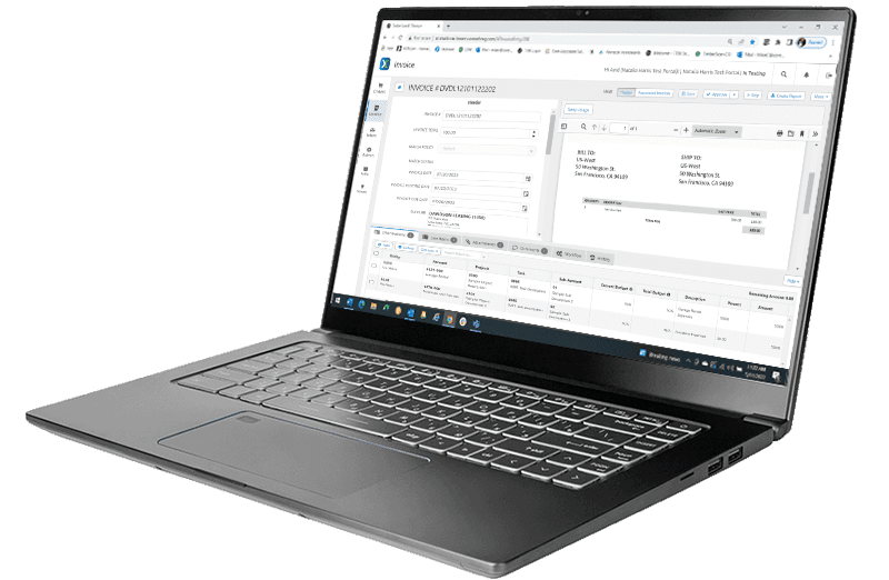 Laptop with AvidInvoice screen