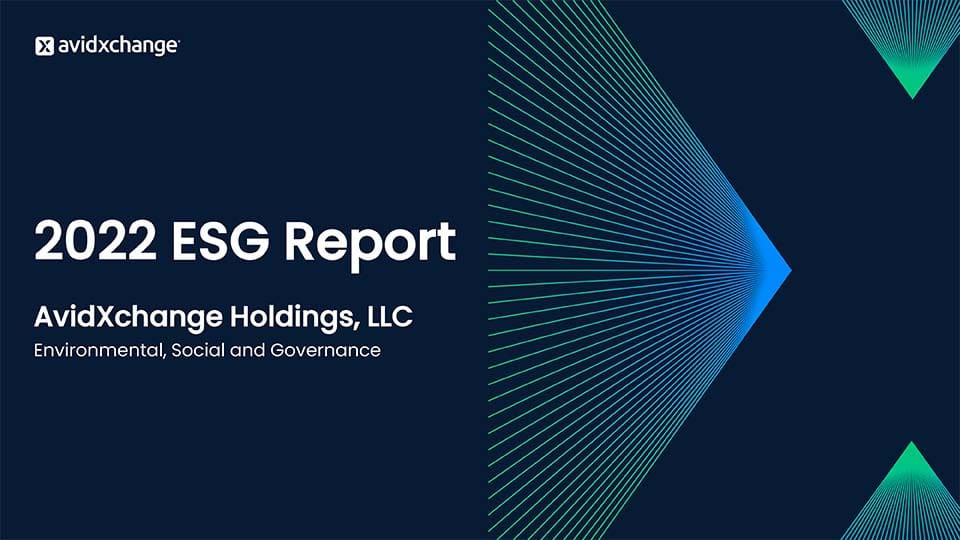 2022 AvidXchange ESG Report Cover