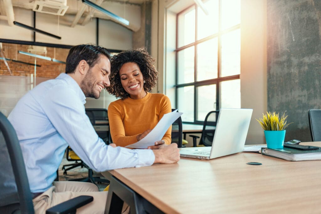 Property management professionals collaborating