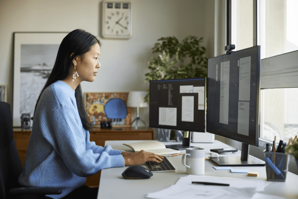 woman working at computer