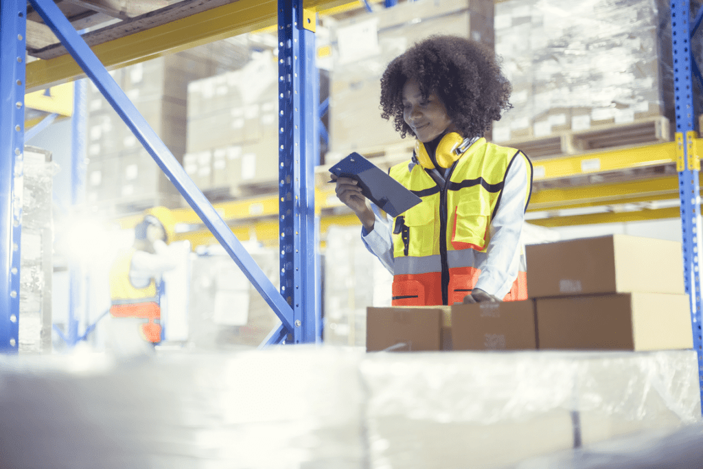 woman working in warehouse