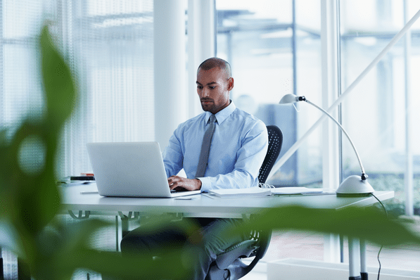 Man working at computer in office