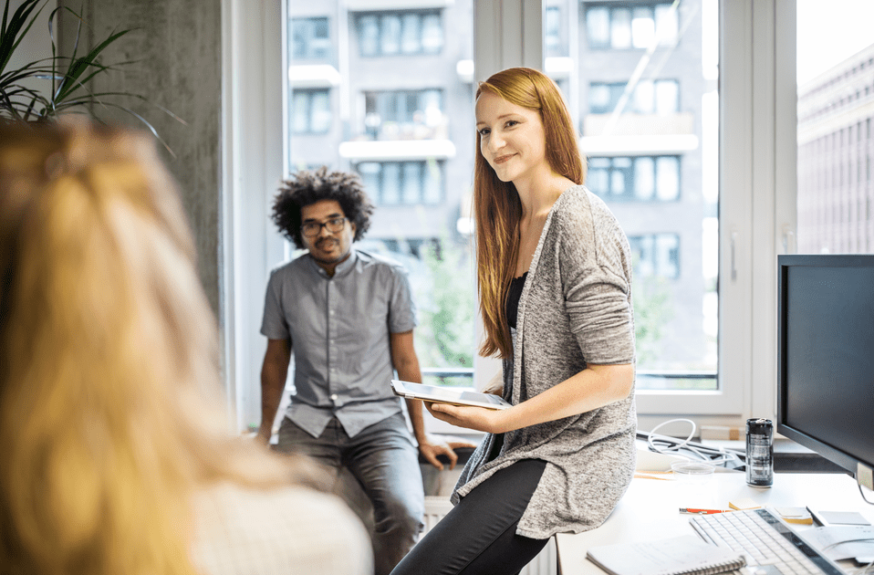 Man and woman having a meeting in an office