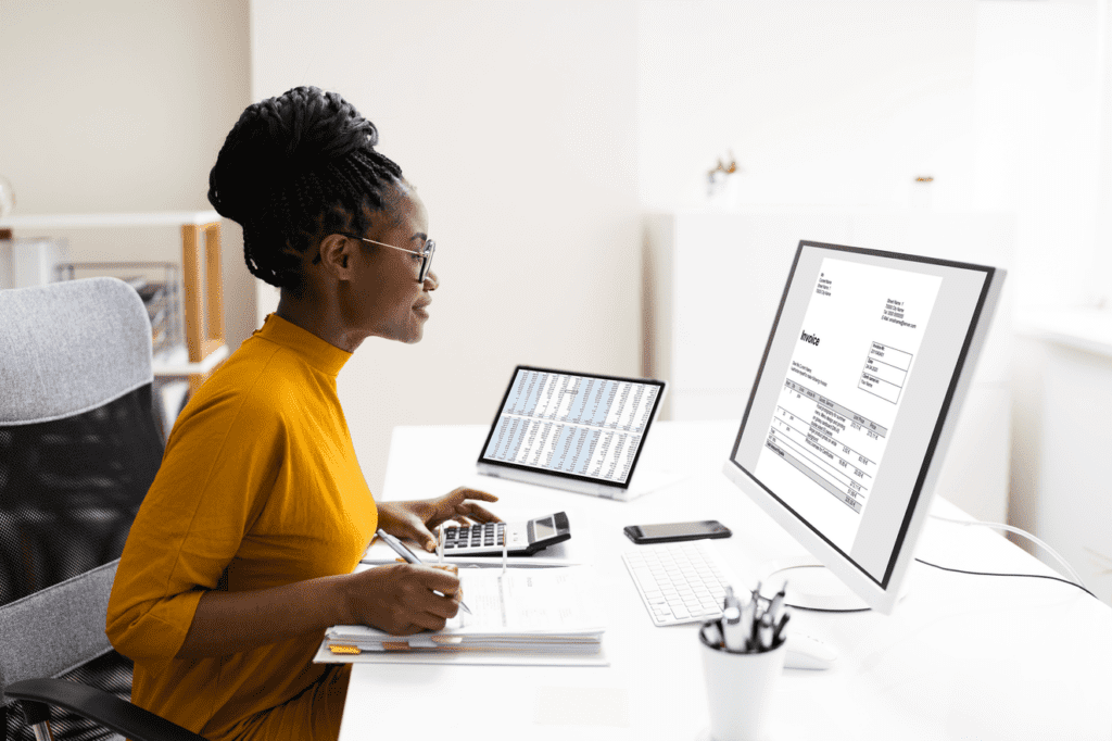 woman working at computer