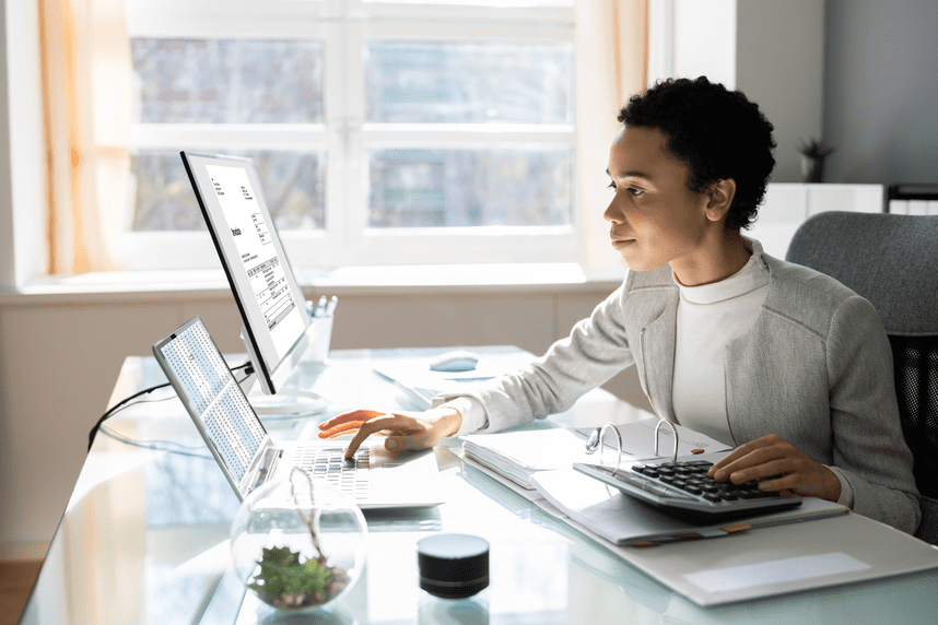 Woman working at desk