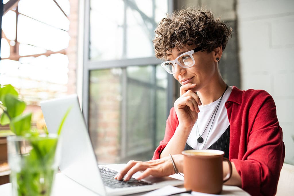 woman working from home