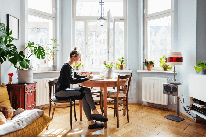 woman working from home