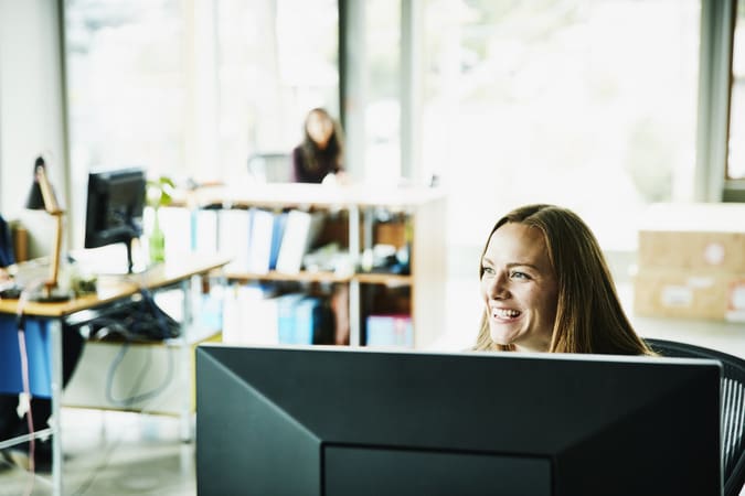 woman at work at computer