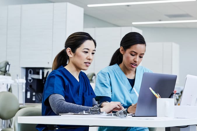 women working at dental practice