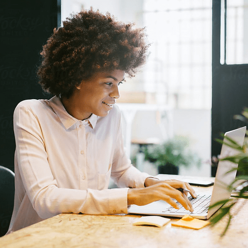 person working at computer in office