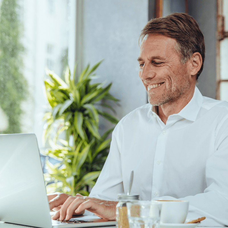 man at desk at work