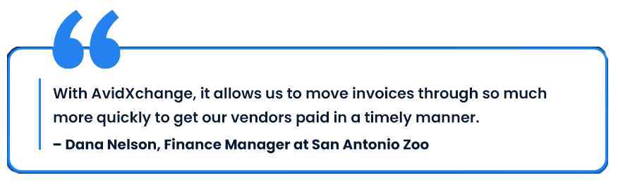 Quote from Dana Nelson about AvidXchange.