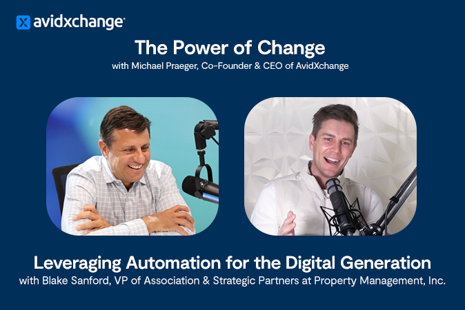 Podcast promotional image featuring Michael Praeger and Blake Sanford, VP, Association & Strategic Partners, PMI
