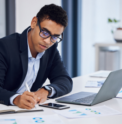 Young professional male at work