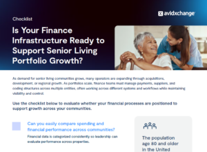 Preview of AvidXchange Senior Living Checklist
