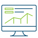 graph on monitor icon